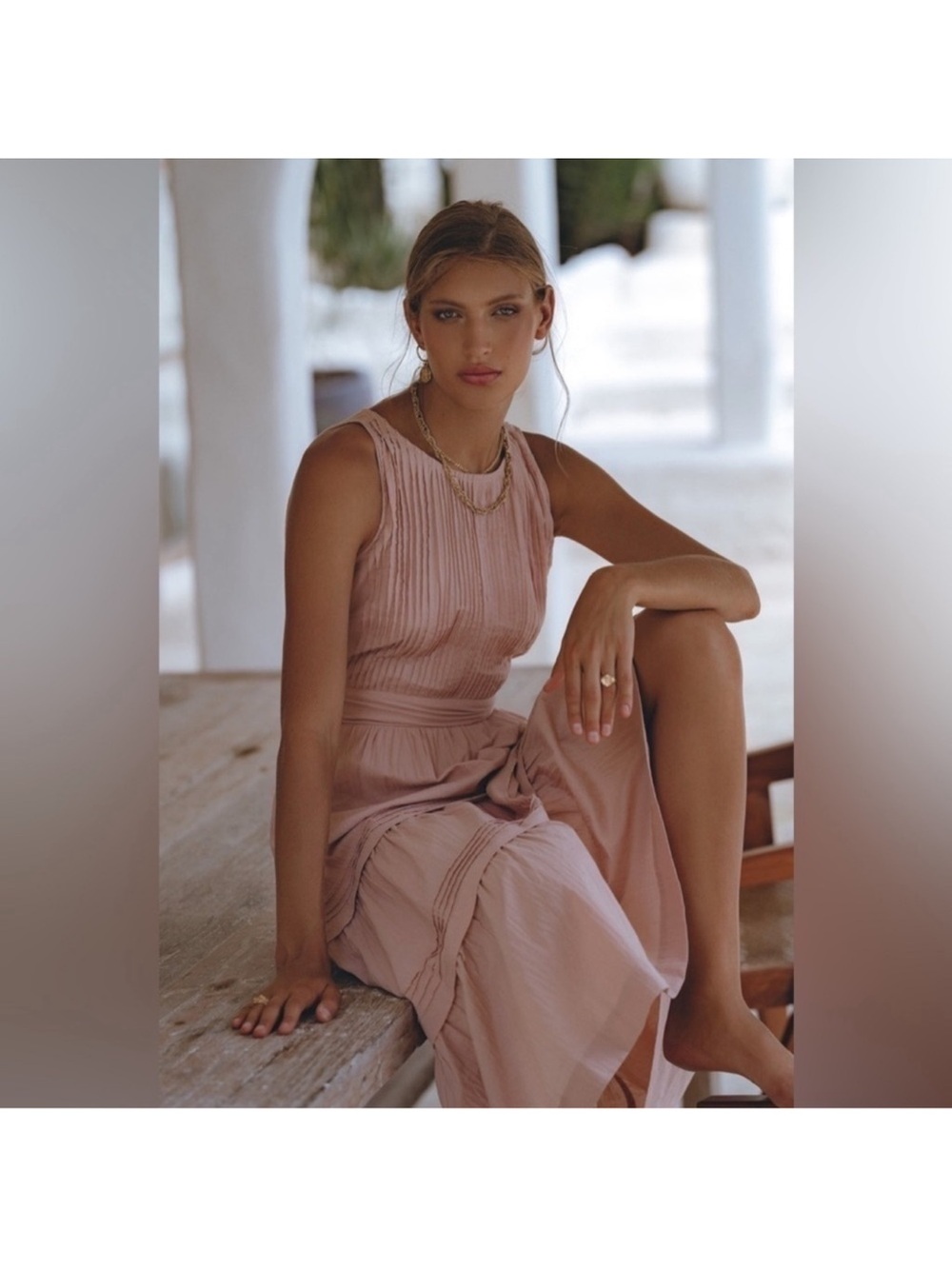 Pink Rose Tiered Maxi Dress